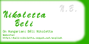 nikoletta beli business card